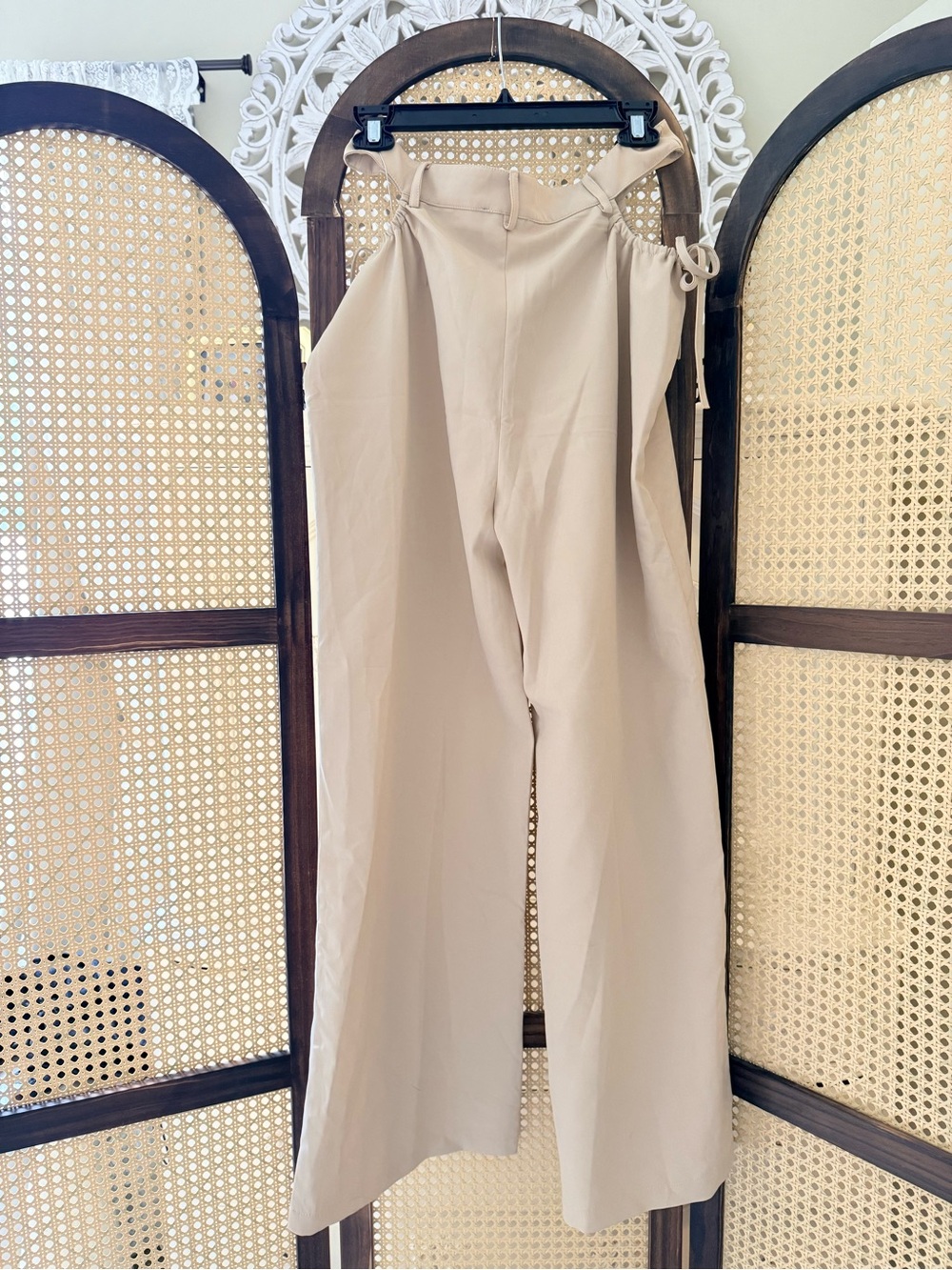 Bella Amor Cutout Tie Waist Wide Leg Pants